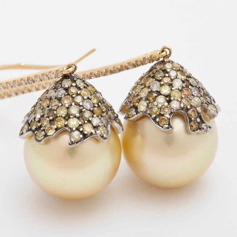 Golden Pearl Starfish Lollipop Earrings 3