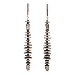 Diamond Sterling Silver Rattlesnake Earrings