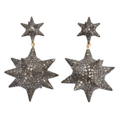 Super Star Diamond Silver Earrings 5