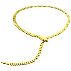 Elsa Peretti For Tiffany & Co. Yellow Gold Snake Necklace