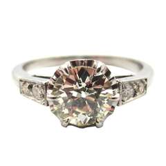 Elegant Edwardian 1.12 Carat Old European Cut Diamond Platinum Engagement Ring