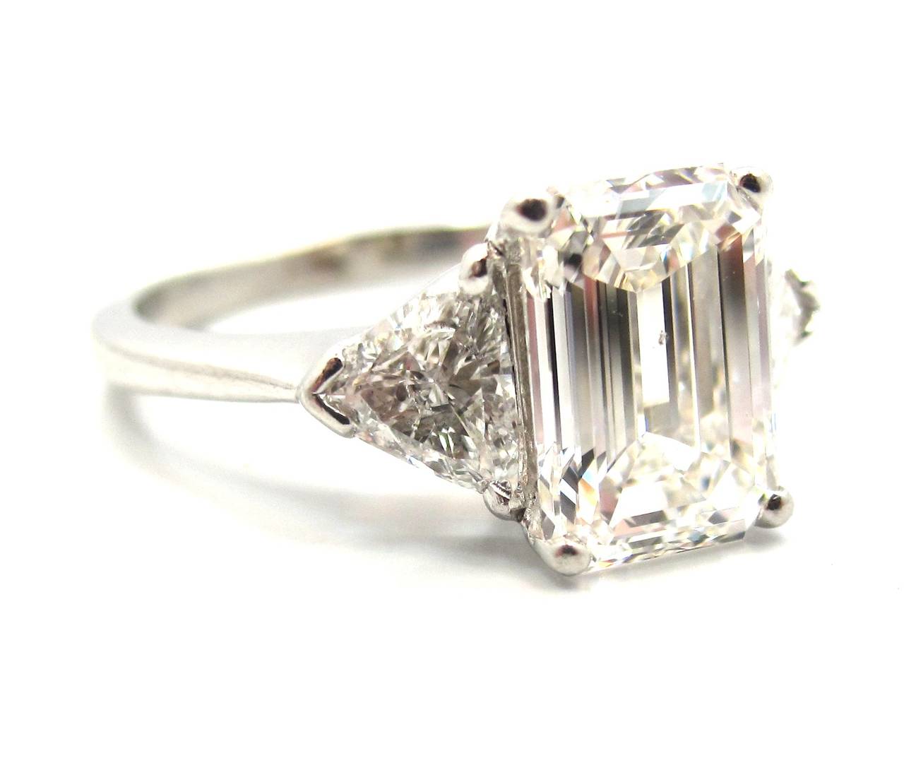 Classic GIA Certified 2.01 Carat Emerald Cut Diamond Three-Stone ...