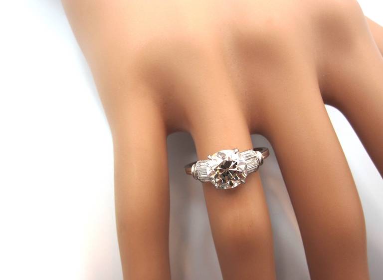 Art deco 3 diamond engagement rings