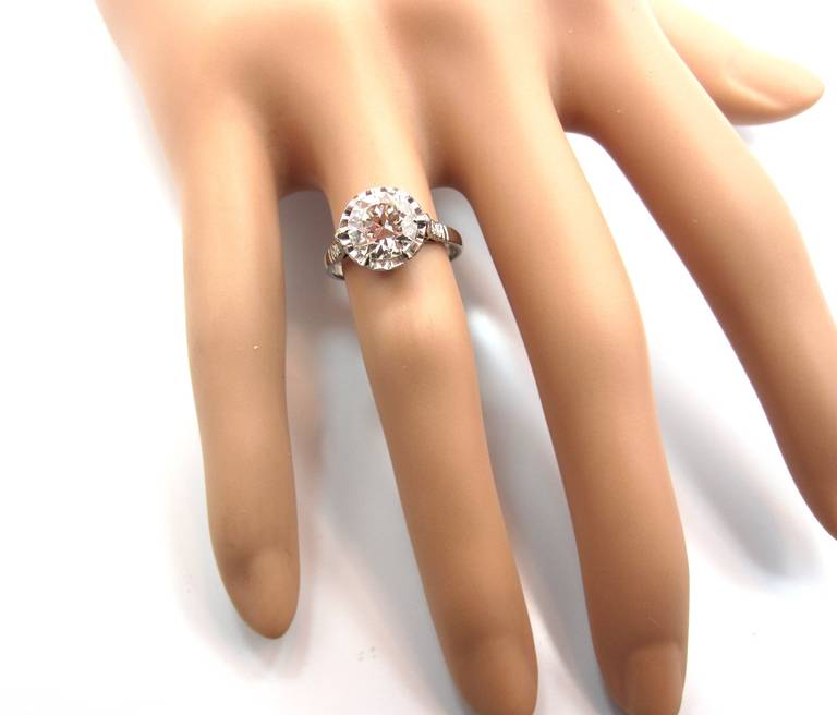 Women's French Edwardian 2.06 Carat Old European Cut Diamond Gold Engagement Ring