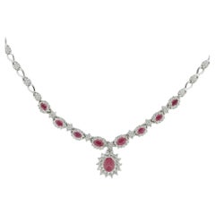 4.76 Carat Natural Ruby Art Deco Style Necklace