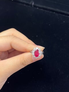 1.98 Carat Thai Ruby Ring with made in PT900