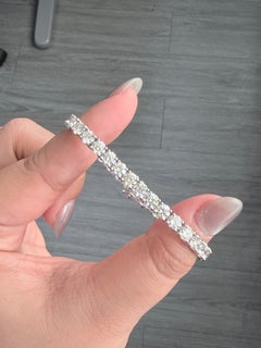 10.25 Carats Natural Diamond in 14K White Gold Tennis Bracelet