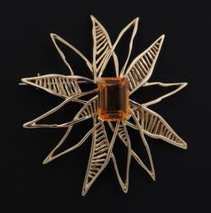 1963 Georges Braque citrine Gold Helios Brooch