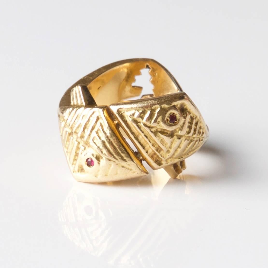 Modern Rare 1962 Georges Braque 'Arethusa' Ruby Gold Ring