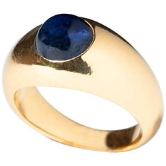 Cartier Sapphire and 18 Karat Gold Dome Ring, circa 1930