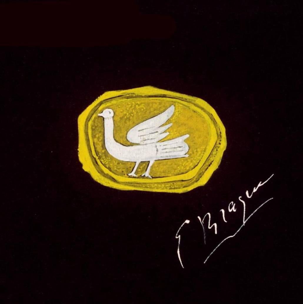 Women's or Men's 1963 Georges Braque Blue Enamel 18 Karat Gold 'Procris' Ring