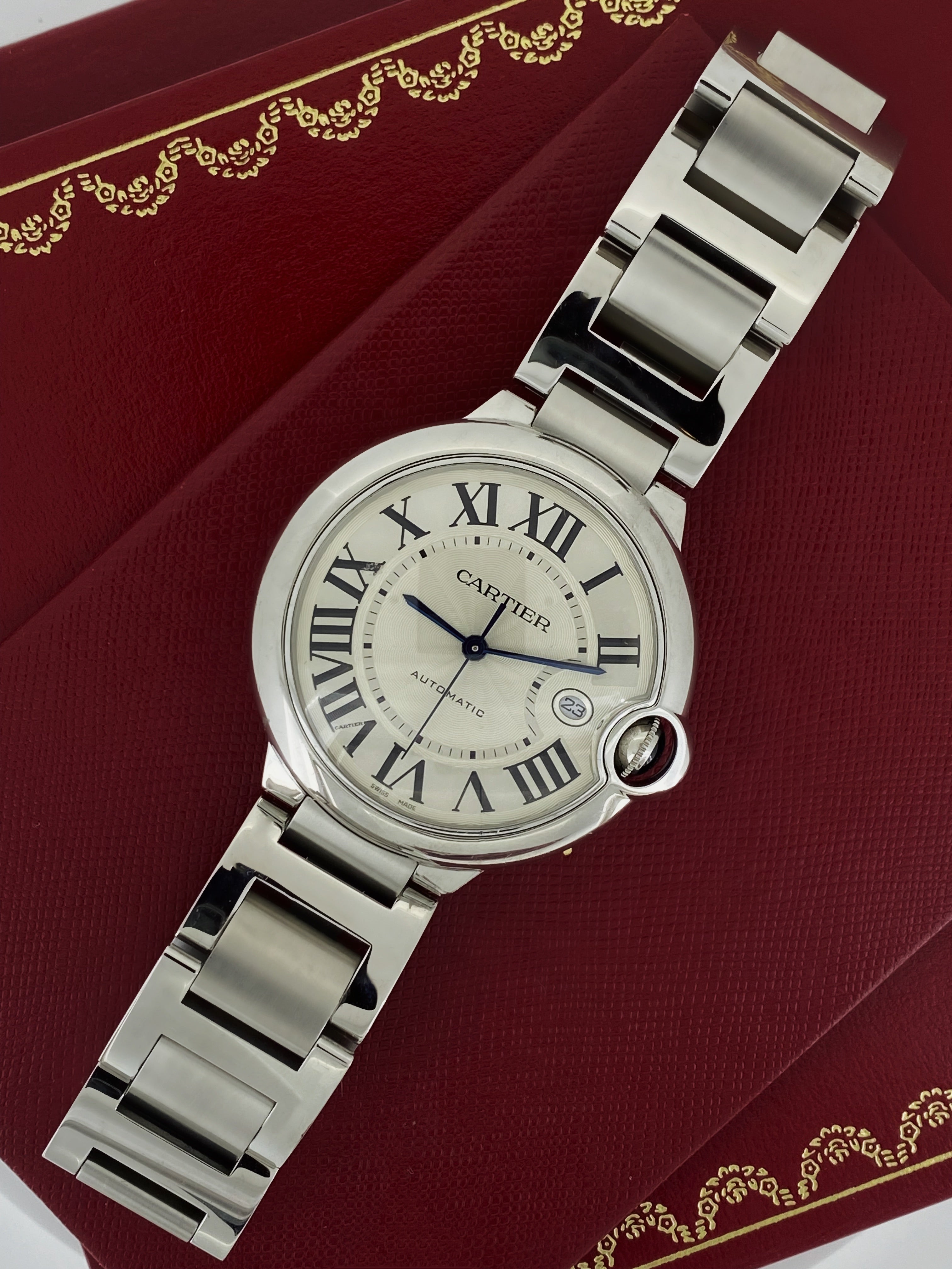 Reloj automático para caballero Cartier Ballon Bleu ref 3765 de acero inoxidable de 42 mm, c2020.