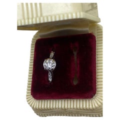 An Art-Deco 0.65ct Old European Cut Diamond Solitaire 18K Gold & Platinum Ring