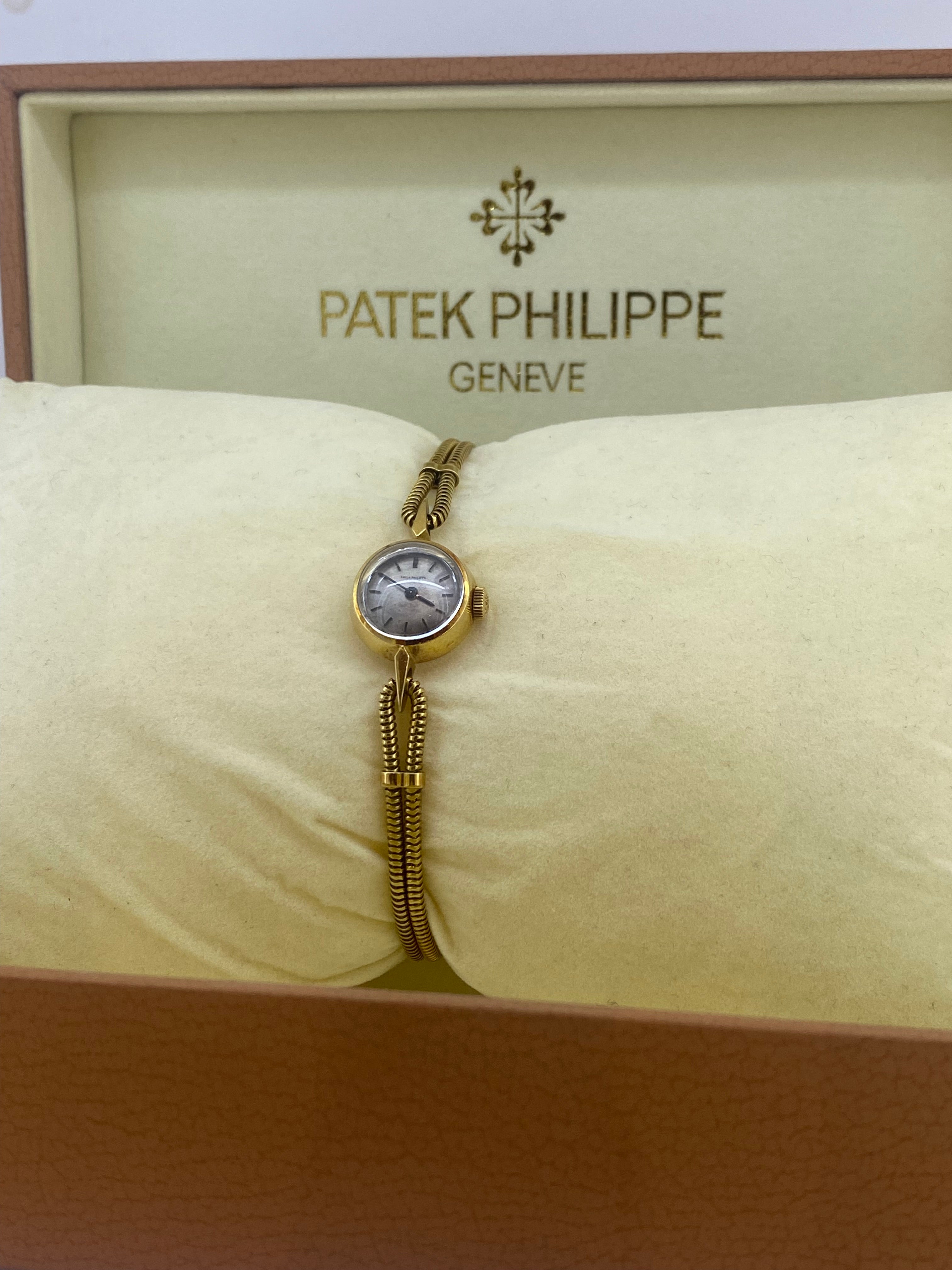 Patek Philippe ref 3306 18K Gold Cocktail Ladies' Watch in Original Box, c1962.
