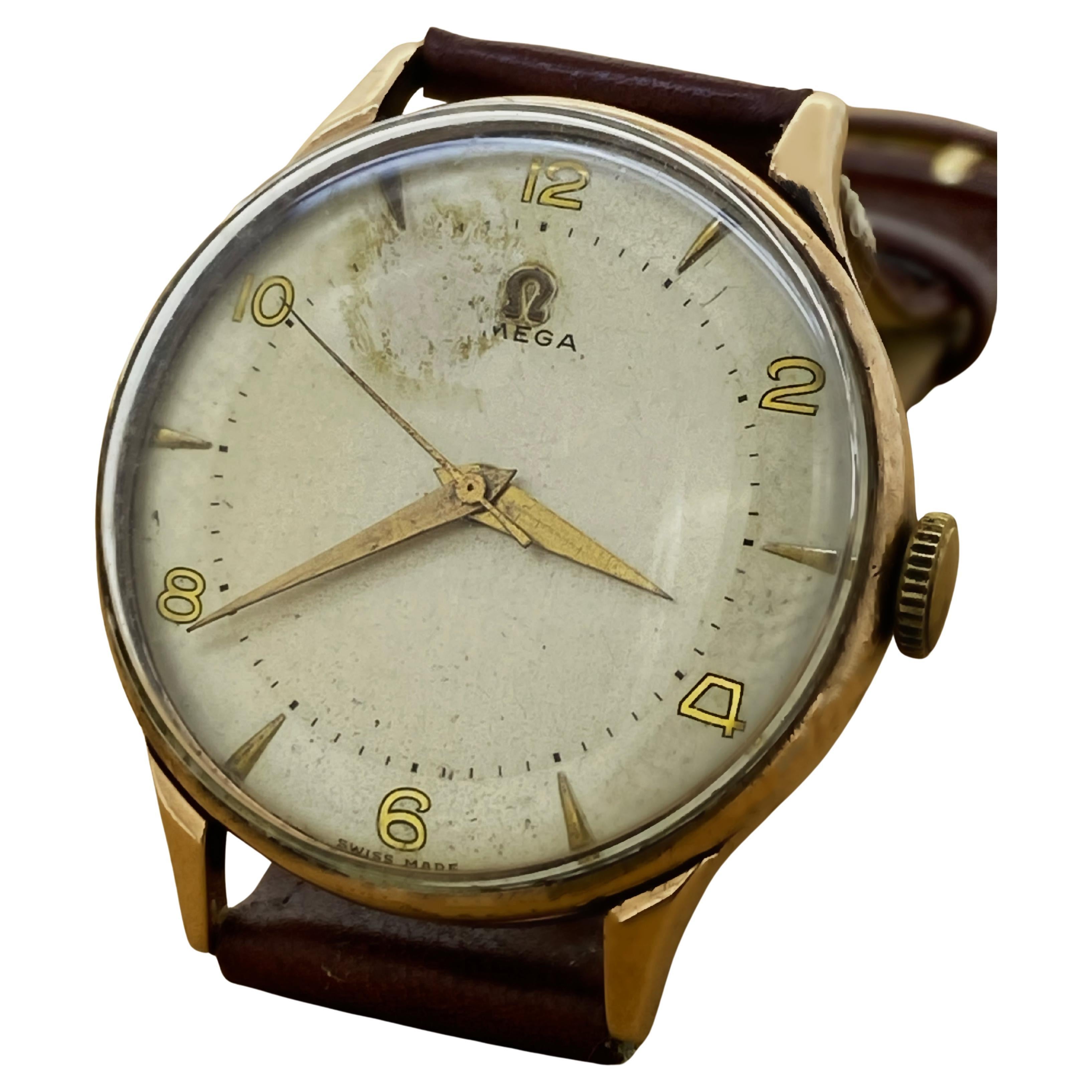 Orologio da uomo Omega calibro 283 in oro rosa 9K manuale 17j Extra Large 37 mm del 1940