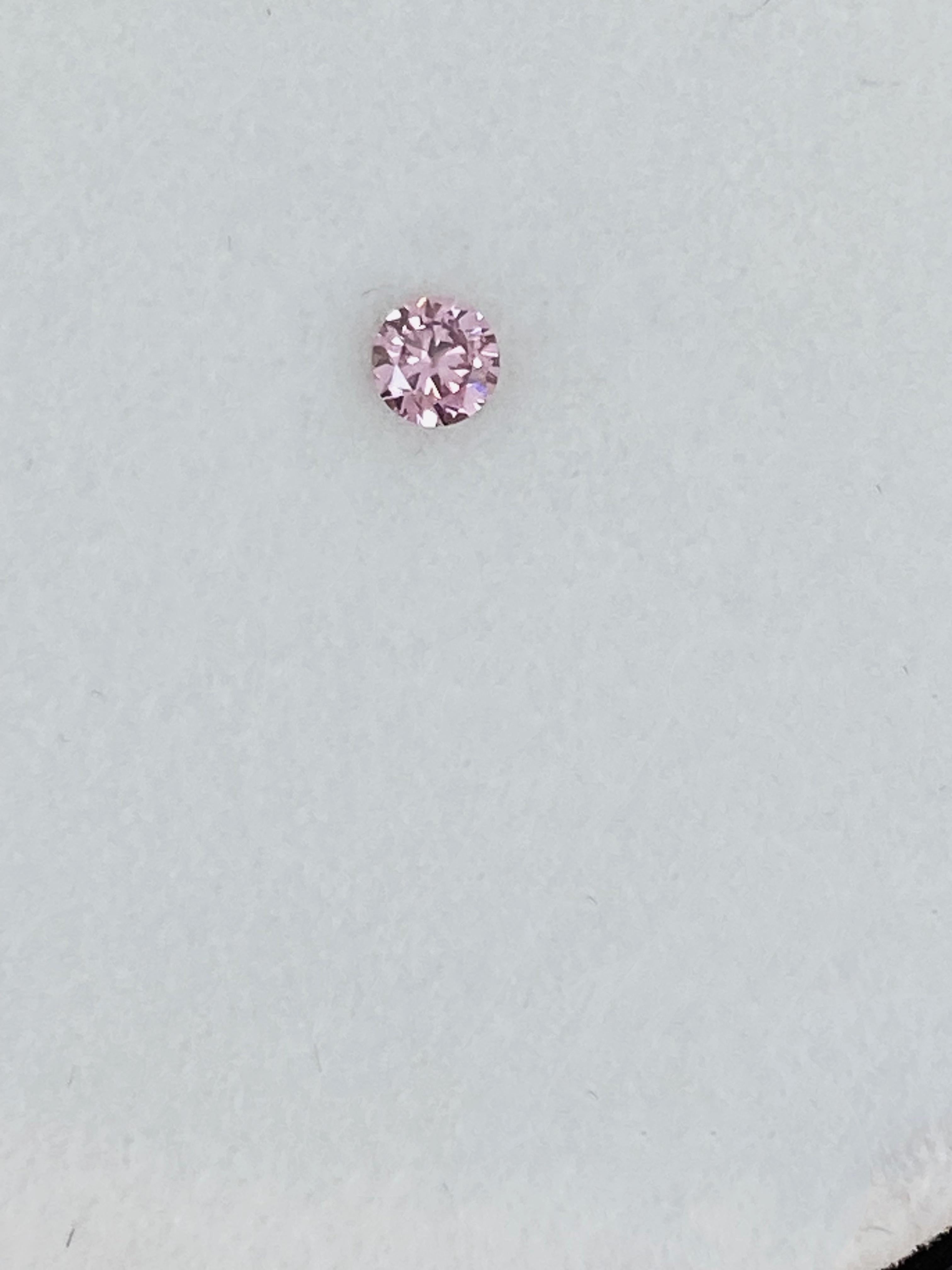 Taglio brillante Nature Argyle (WA) Fancy Intense Pink 4P Diamante sfuso di 0,101ct + GSL. in vendita