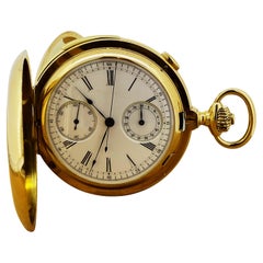 Antique Longines Chronograph Minute Repeater 18K Gold Pocket Watch, Extract from Archive