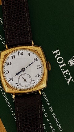 Art-Deco 1930's Rolex ref 47085 14K Rose Gold 32mm Cushion Case Mens' Watch