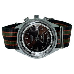 Citron Sports World Time Swiss Manual Watch. Chocolate Dial, Engine Turned Bezel