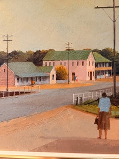 Ric Elliot, « Capertee Local », peinture à l'huile sur panneau, signée. 41 cm x 56 cm.