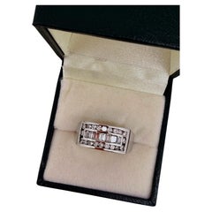 1.00ct Baguette & Round Cut Diamond (Channel-Set) Cluster Ring in 18K White Gold