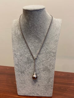 Large Tahitian Baroque Pearl Pendant 18K White Gold Necklace by UnoAErre, Italy