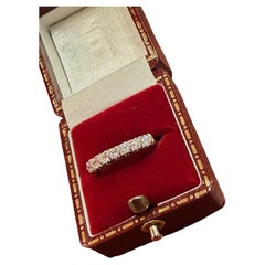 Seven-Stone “Dearest” Half-Hoop Diamond 9K Gold Ring, Handmade, English, c1970's
