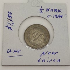 Um 1894: 1/2-Mark-Kolonialmünze aus Deutsch-Neuguinea aus 900er Silber. Berliner Münzprägeanstalt. AU.
