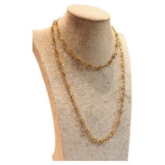 Domenico Alessi Italian 18K Yellow Gold Opera Length Muff Chain, Vicenza, 61 VI