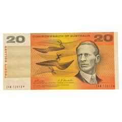 Australian Phillips Randall 20 Dollar Star Bank Note, ZXA..., aExtra Fine, 1968.