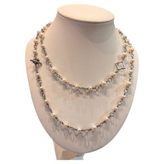 David Yurman Pearl & 925 Sterling Silver Rope Length 101cm (40 inches) Necklace