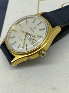 Omega Day-Date c1979 Swiss Quartz 18K Gold-Plated S/Steel 35mm Mens' Watch