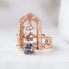 Sunset Arch Ring, Certified Montana & Madagascar Sapphires & Canadian Diamonds