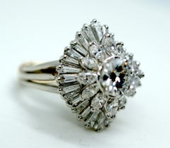 6.4 Carat Diamond Ballerina Cocktail Ring Platinium