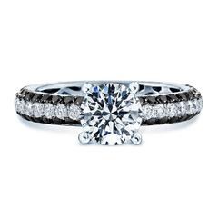 Black and White Diamond Gold Band Ring
