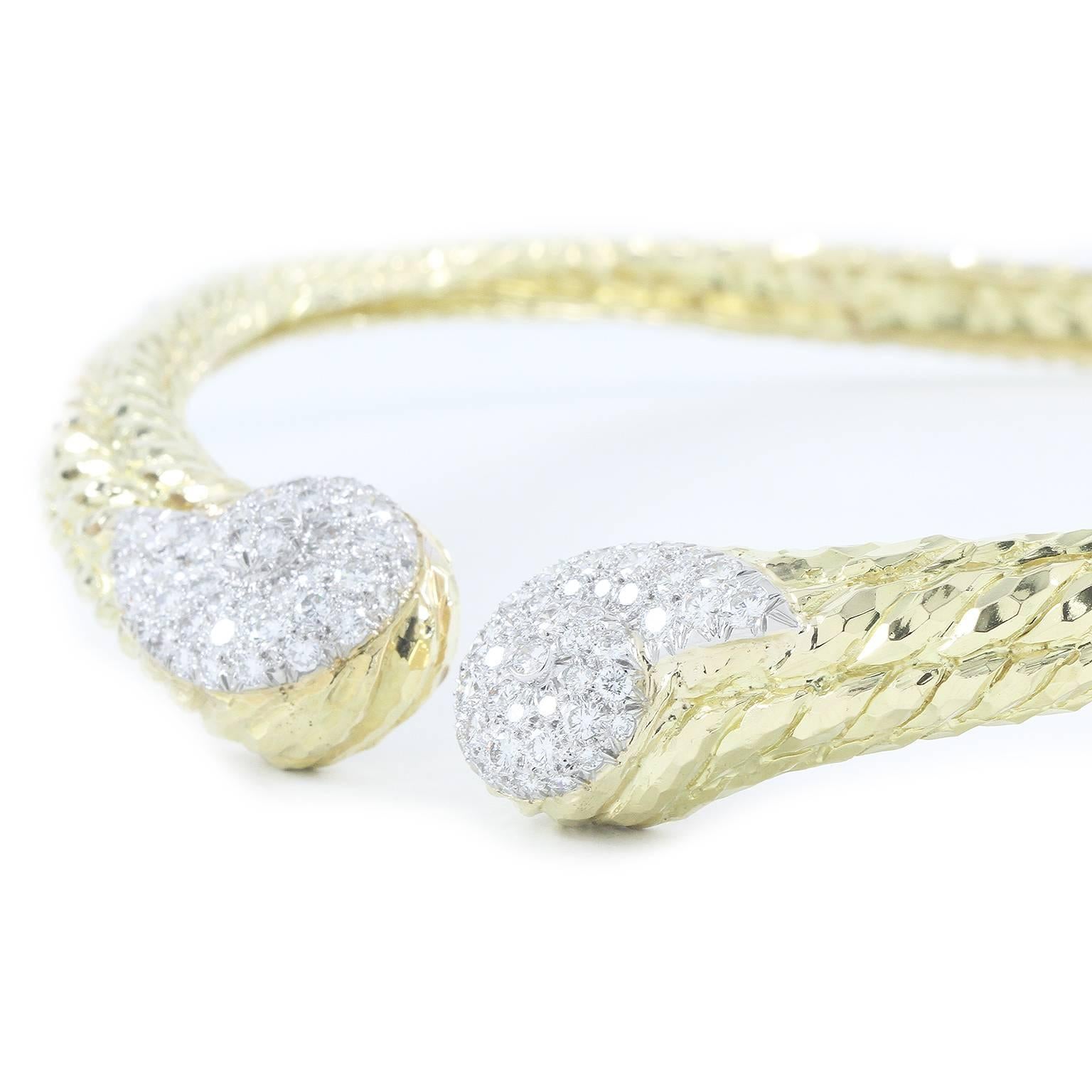 Women's David Webb Diamond Gold Platinum Collar Necklace For Sale
