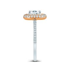 1.46ct Round Cut Two Tone Gold Pave Diamond Engagement Ring