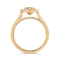 2.54 carat Fancy Brown-Yellow GIA Cushion Halo Pave Diamond Ring