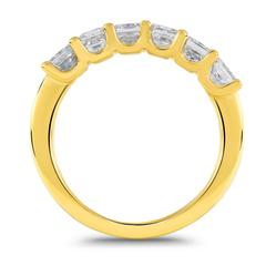 1.50 Carat Princess Cut 6 Stone Diamond Gold Ring