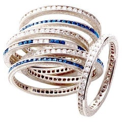 Eternity Band / 14k White Gold / Blue Sapphires