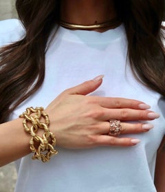 Van Cleef & Arpels Vintage 18K Yellow Gold Twisted Cable Link Bracelet
