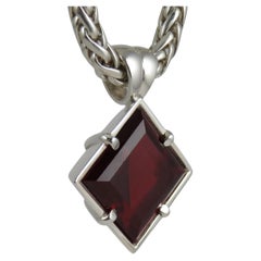 Synthetic Ruby Sterling Silver Pendant