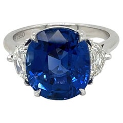 Rare 7.63 Carat No Heat Burmese Sapphire Ring