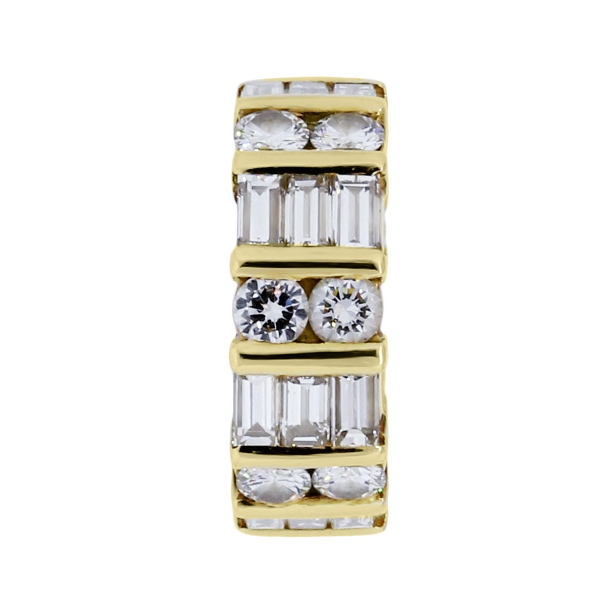 Round Brilliant and Baguette Diamond Eternity Band Ring In Excellent Condition In Boca Raton, FL
