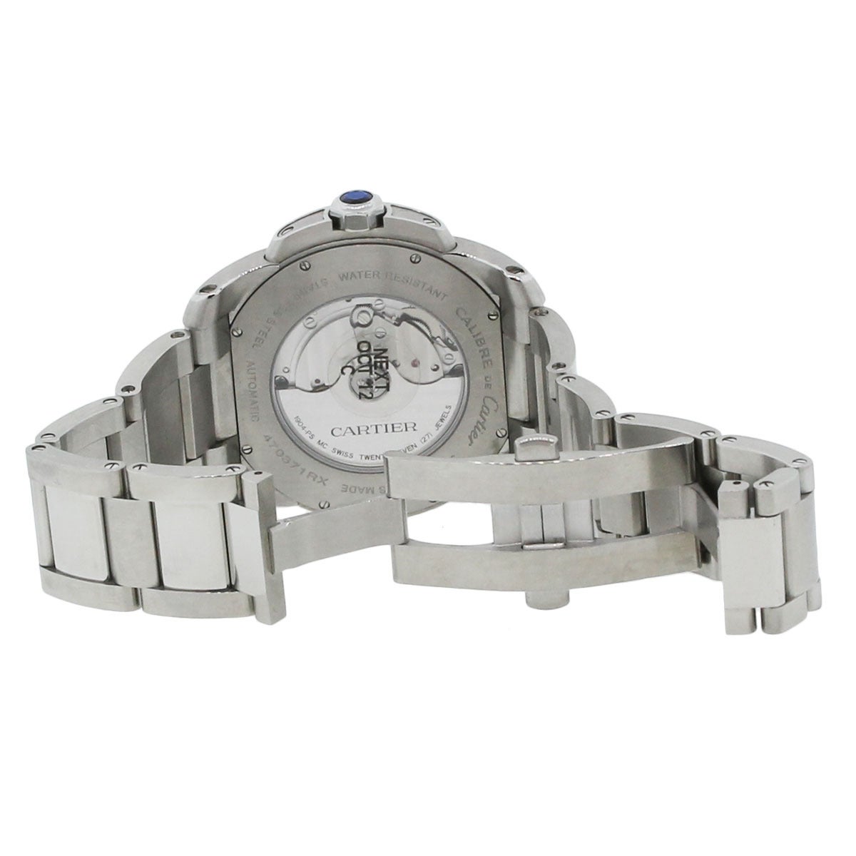 Cartier Stainless Steel Calibre Chronograph Wristwatch Ref 3389 1