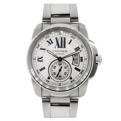 Cartier Stainless Steel Calibre Chronograph Automatic Wristwatch Ref 3389