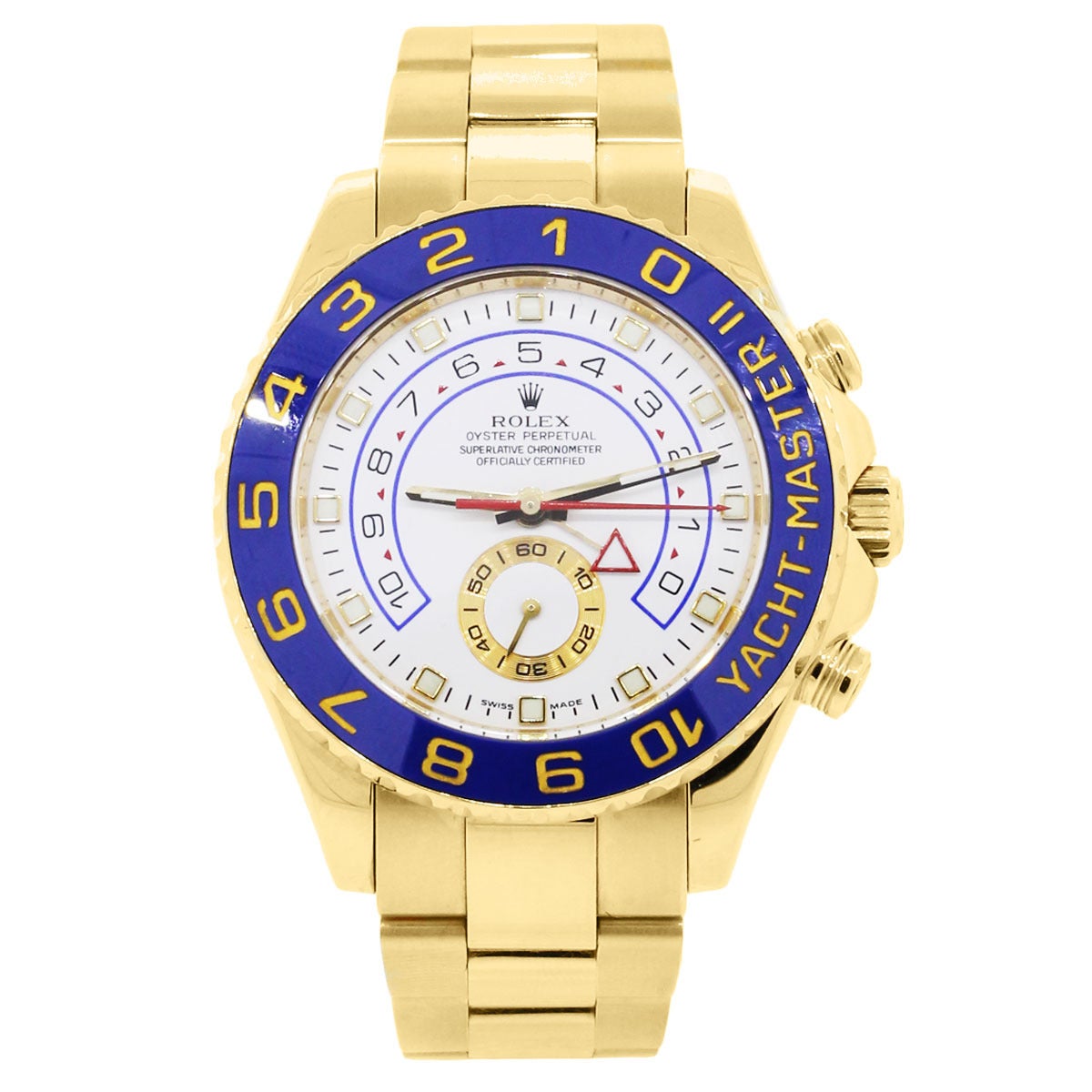 Brand: Rolex
Reference: 116688
Case Material: 18k Yellow Gold
Movement: Automatic
Case Measurement: 44mm
Dial: White chronograph dial (factory).
Crystal: Scratch Resistant Sapphire
Clasp: Fold Over Clasp
Size: Will Fit a 7.25