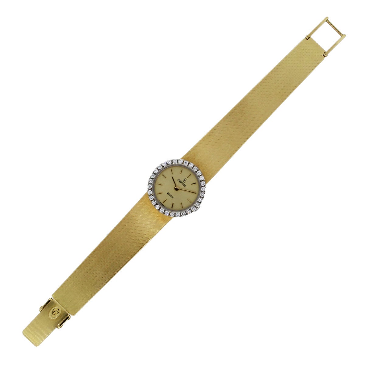 Concord Montre-bracelet pour femme en or jaune avec quartz et lunette en diamants 2