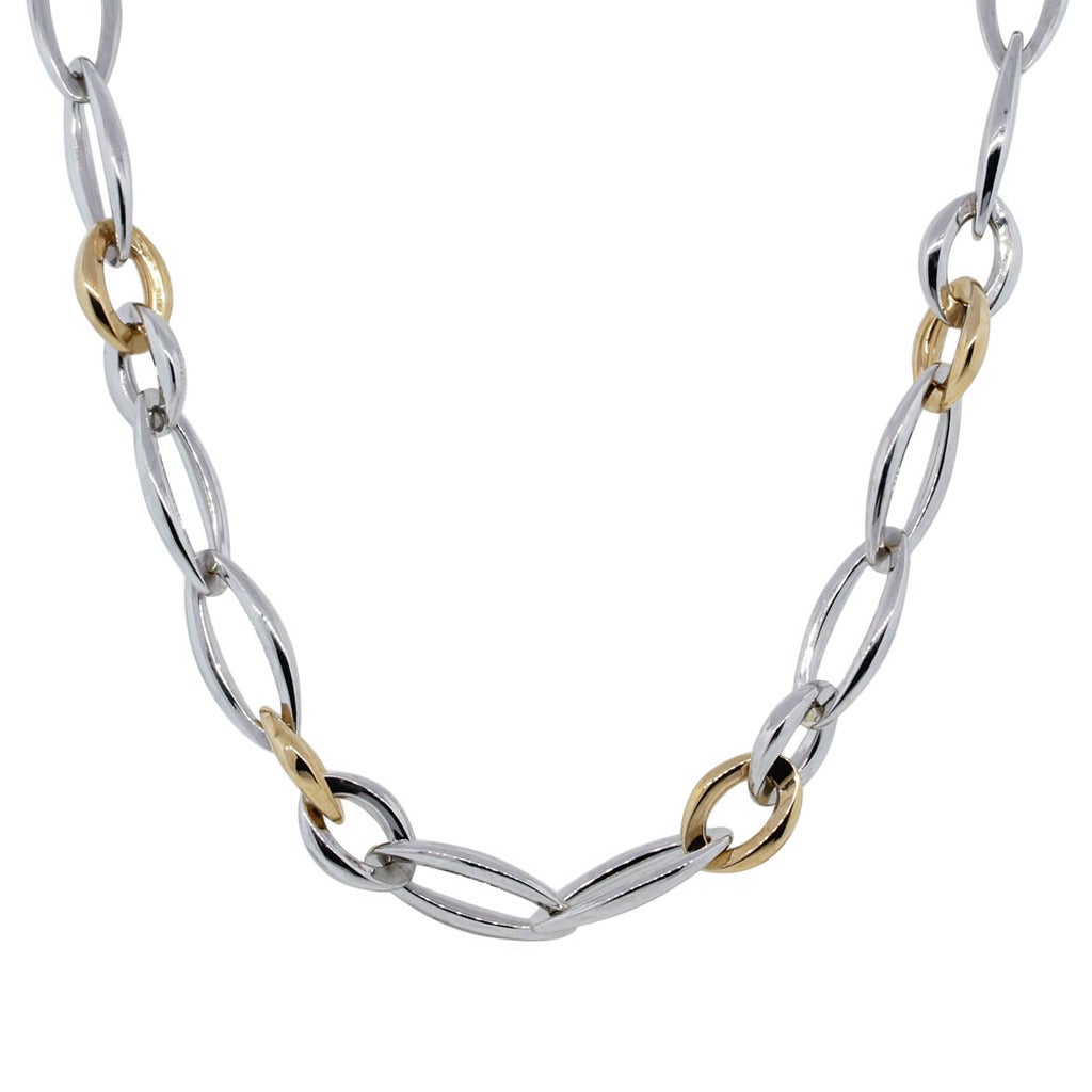 Chimento White and Rose Gold Chain Link Necklace
