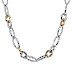 Chimento White and Rose Gold Chain Link Necklace
